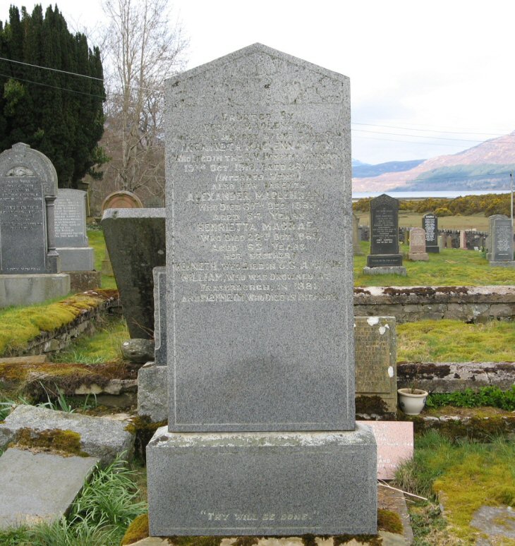 Photo of headstones/Alexander McLennan d1880 hdstn LB churchyard